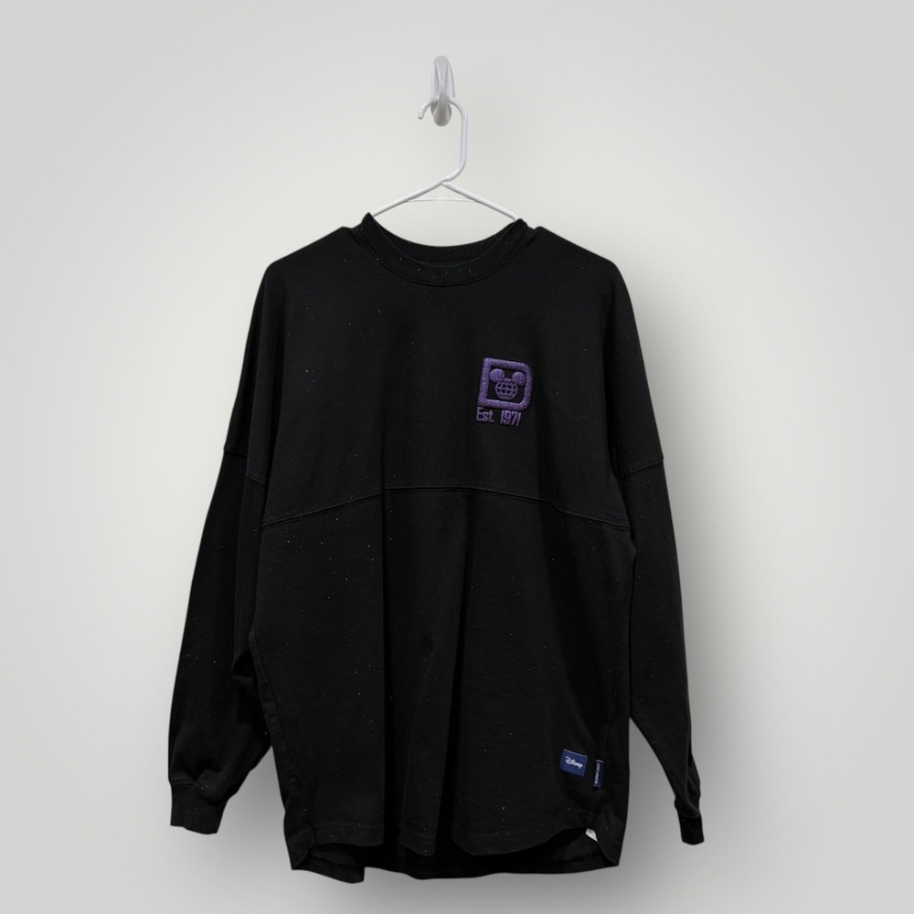 Disney 100‎ Spirit Jersey Womens M Black Purple Glitter  100th Anniversary